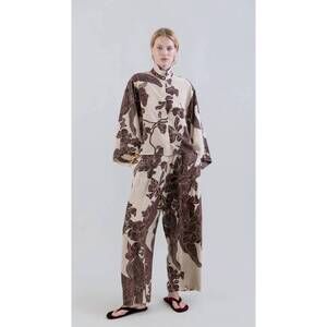 NEW PSOPHIA orient contour relaxed palazzo pants in chocolat